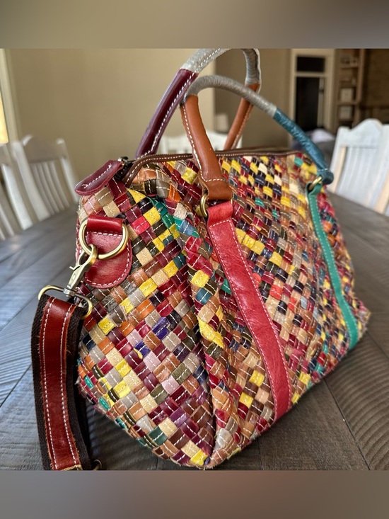 Charmés Los Angeles Leather Woven Multicolor Handbag - Shoulder Purse main image 4